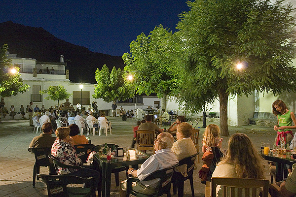 Summer night events in Bubion main square