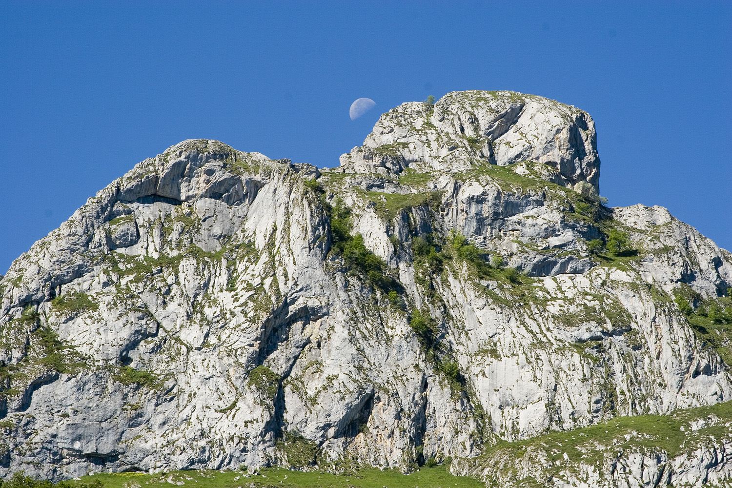 Liebana, suggesting mountains with moon over