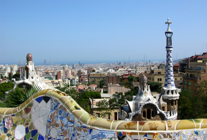 Gaudi architecture in Barcelona city