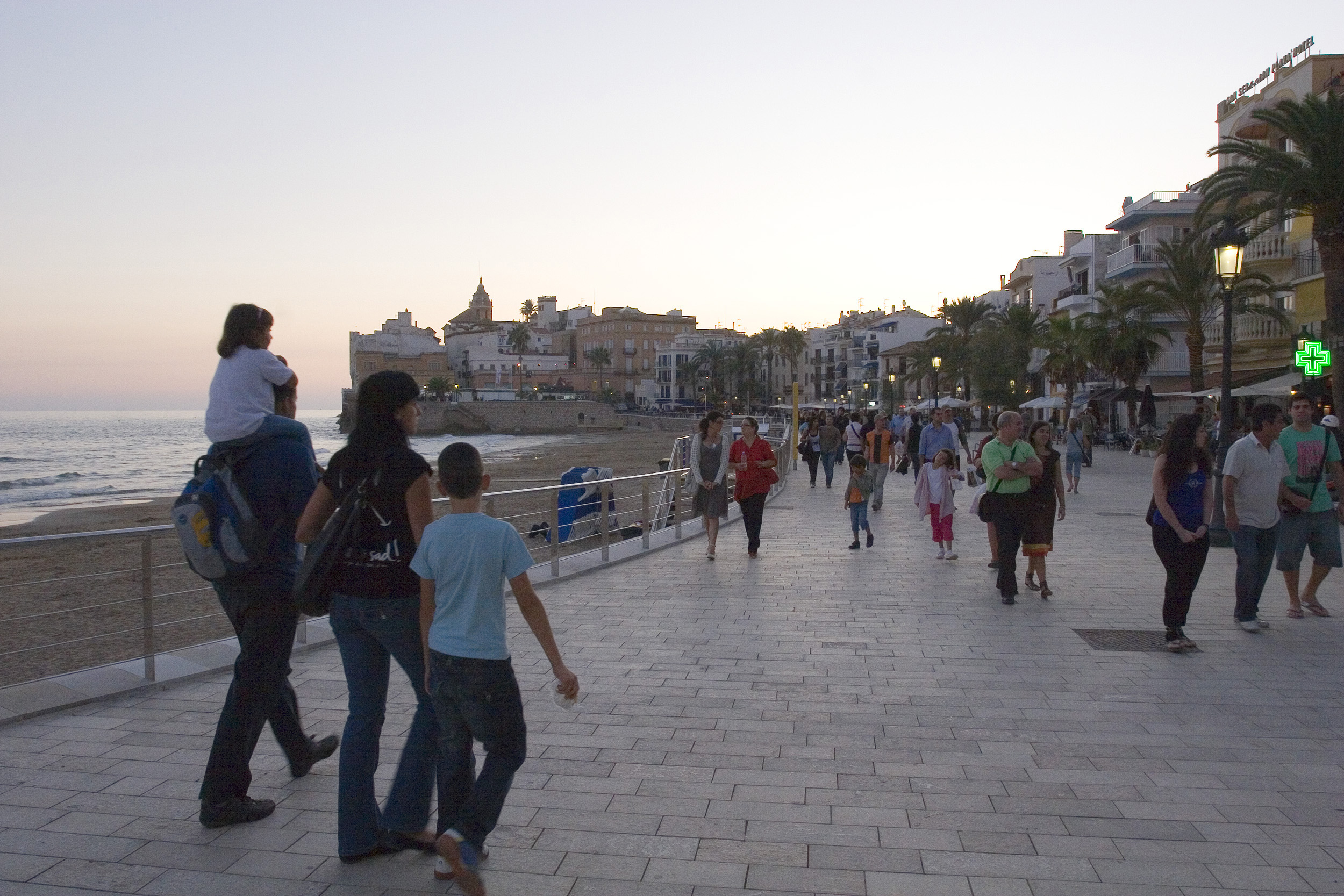 Busy and trendy coastal town of Sitges