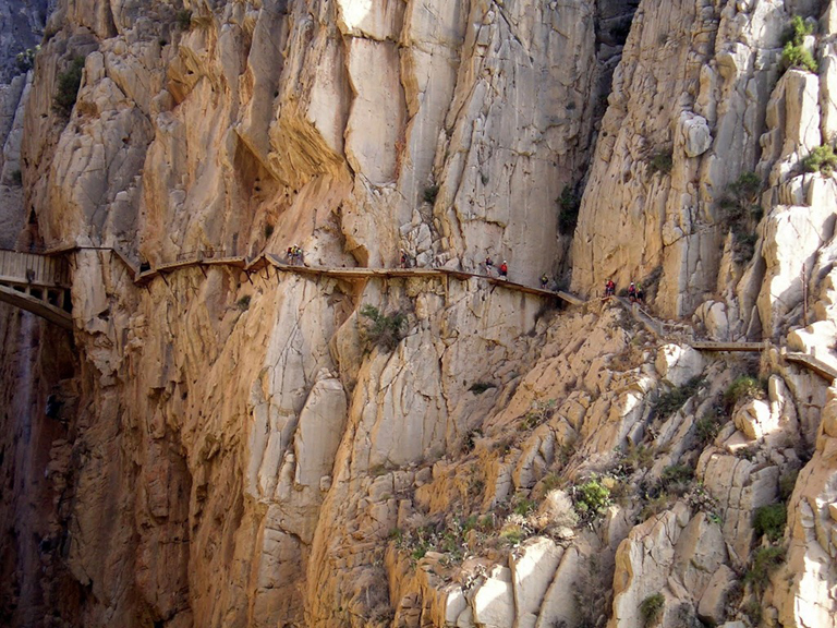 Pathway in the adventurous Caminito del Rey (El Chorro, Antequera)