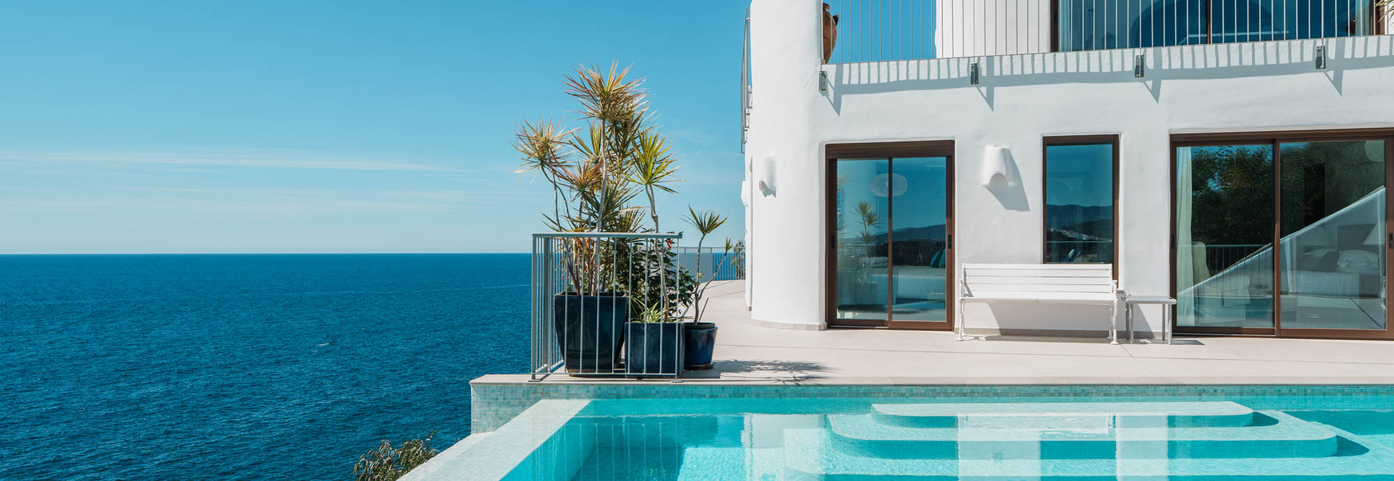 Spectacular seaside villa perched directly over the Mediterranean