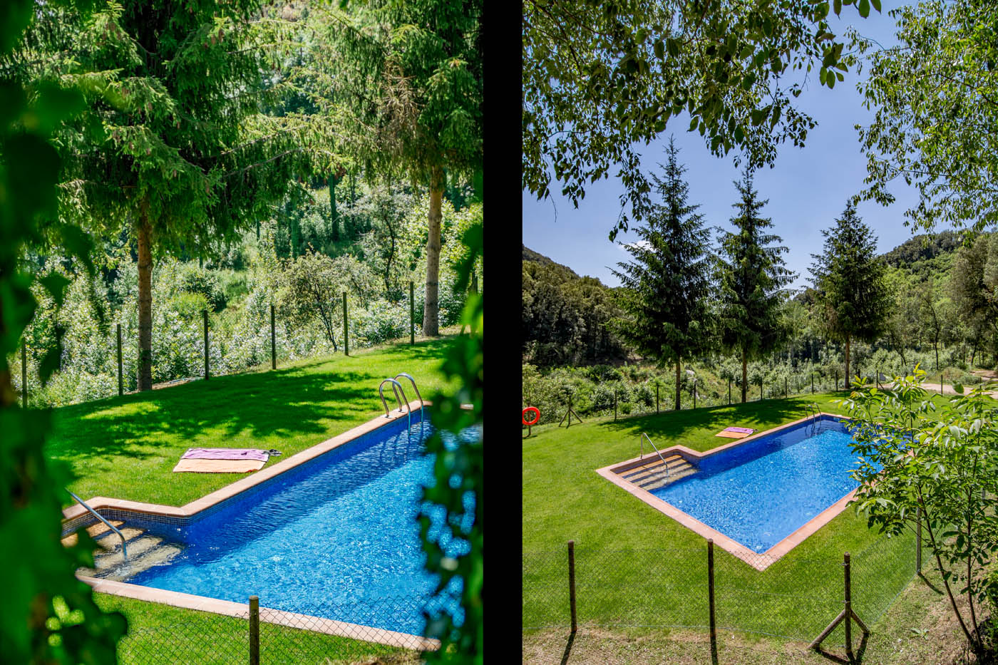 La piscina comunitaria vallada está a unos 100 metros