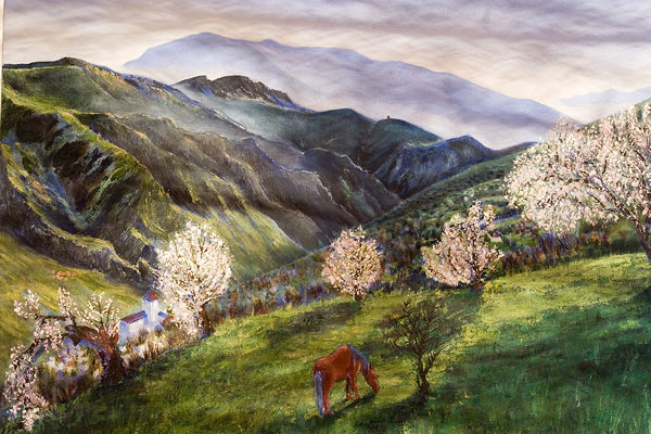 Local artist Chris Hoare picture of Poqueira valley