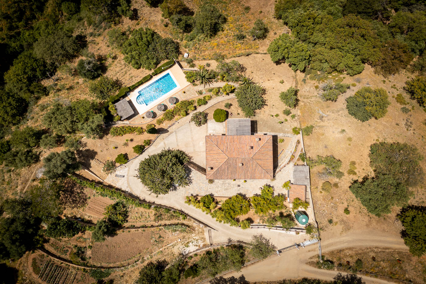 Vista aérea de la villa