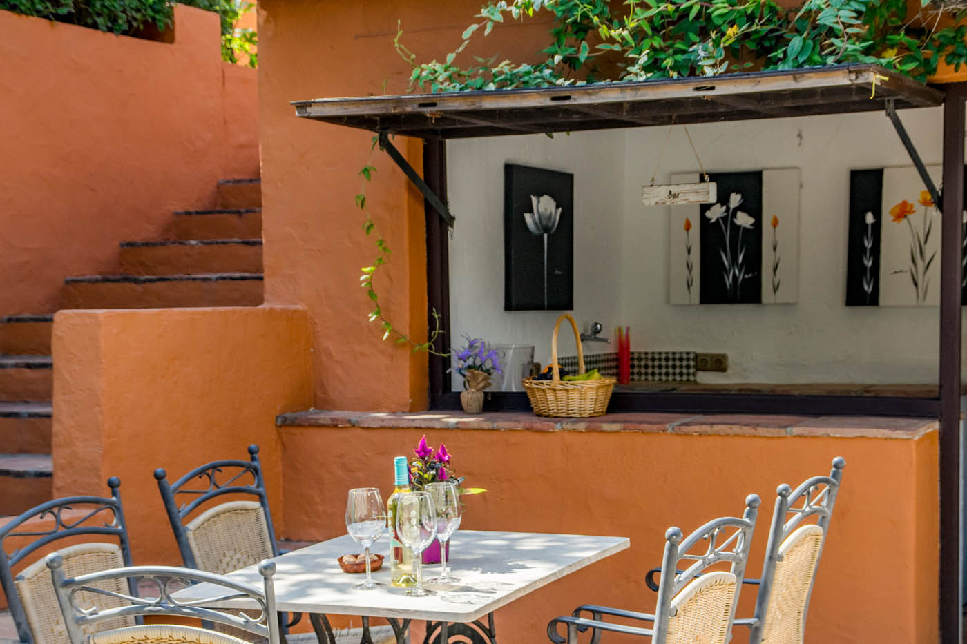 Summer bar with barbecue / grill