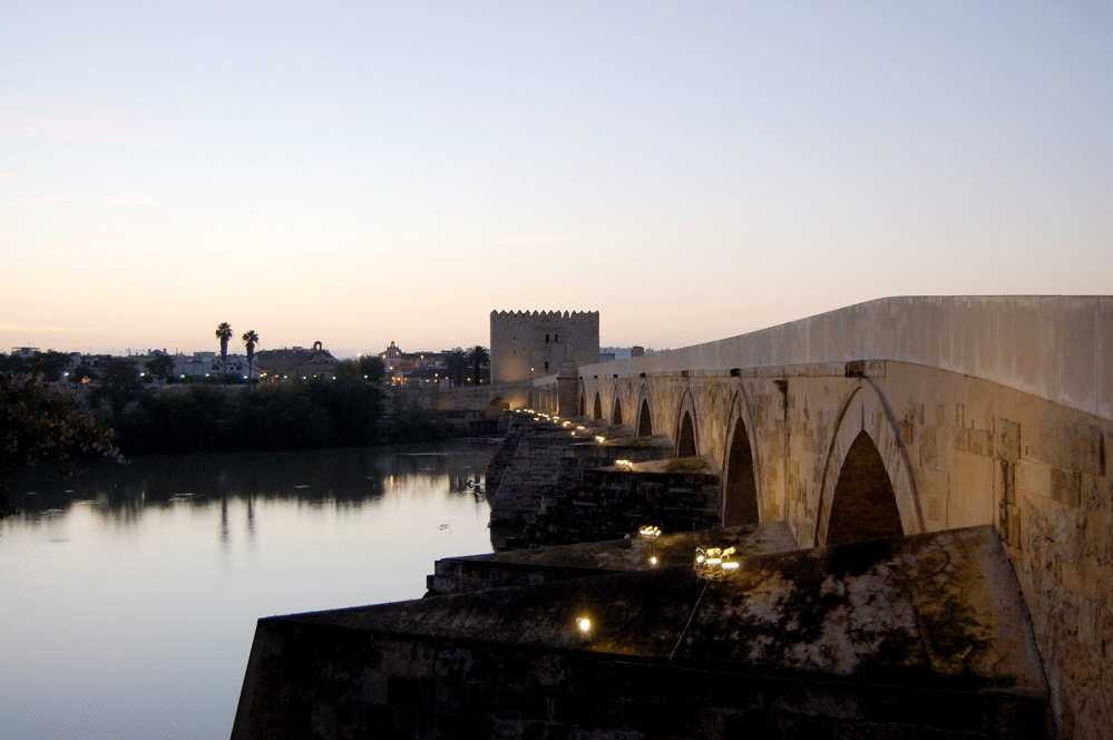 Cordoba sunrise over the bridge