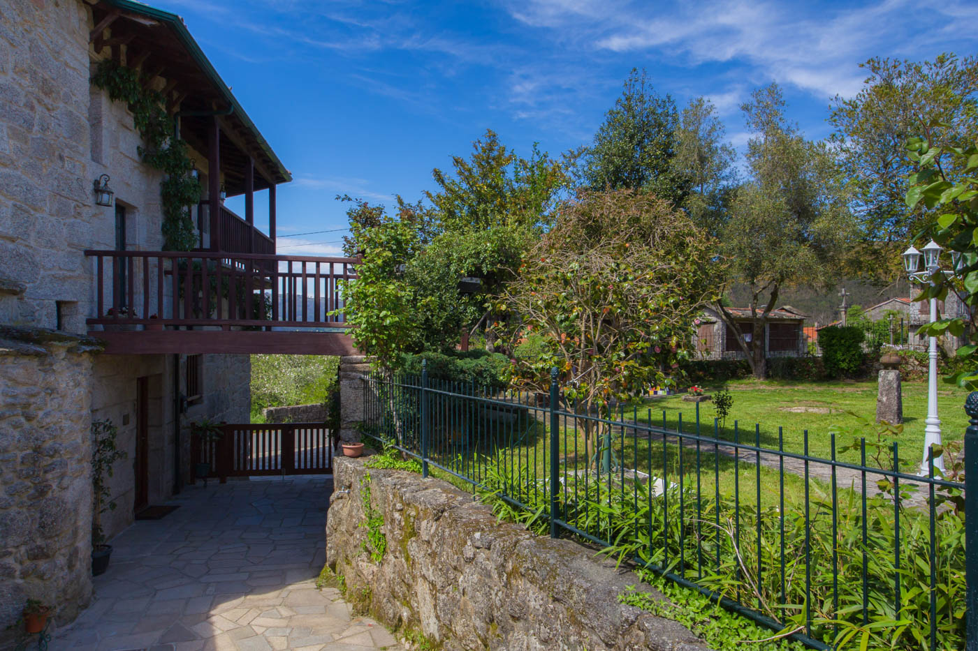 Pool and gardens are accessed from different places