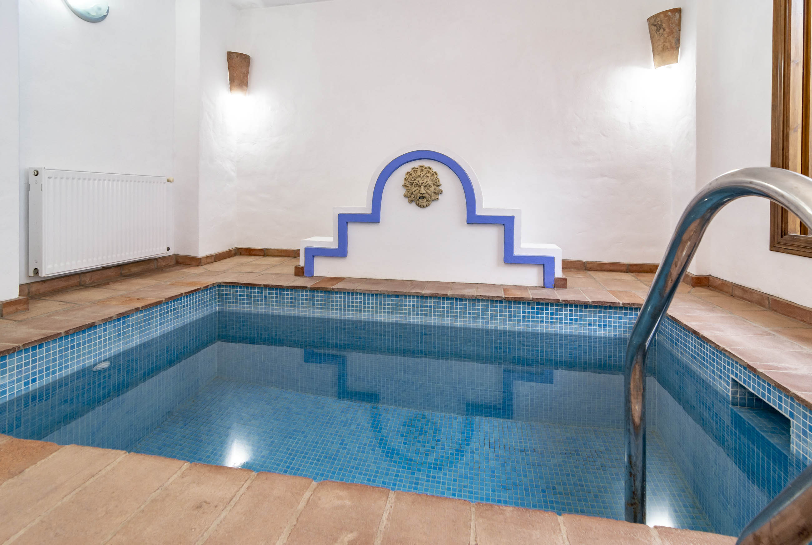 Piscina filtrada con escaleras