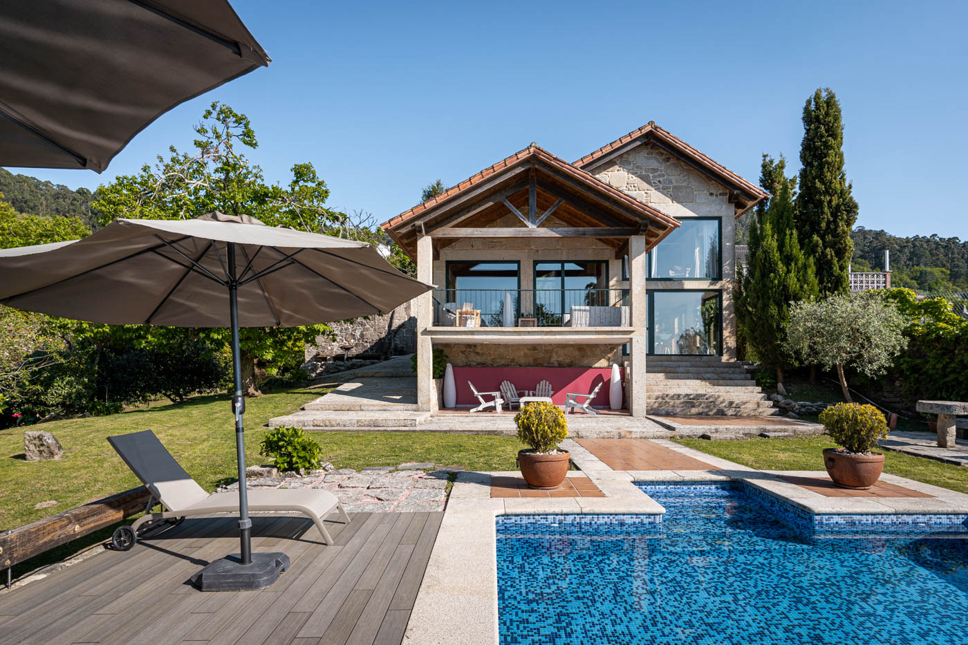 Large windows overlooking the sea