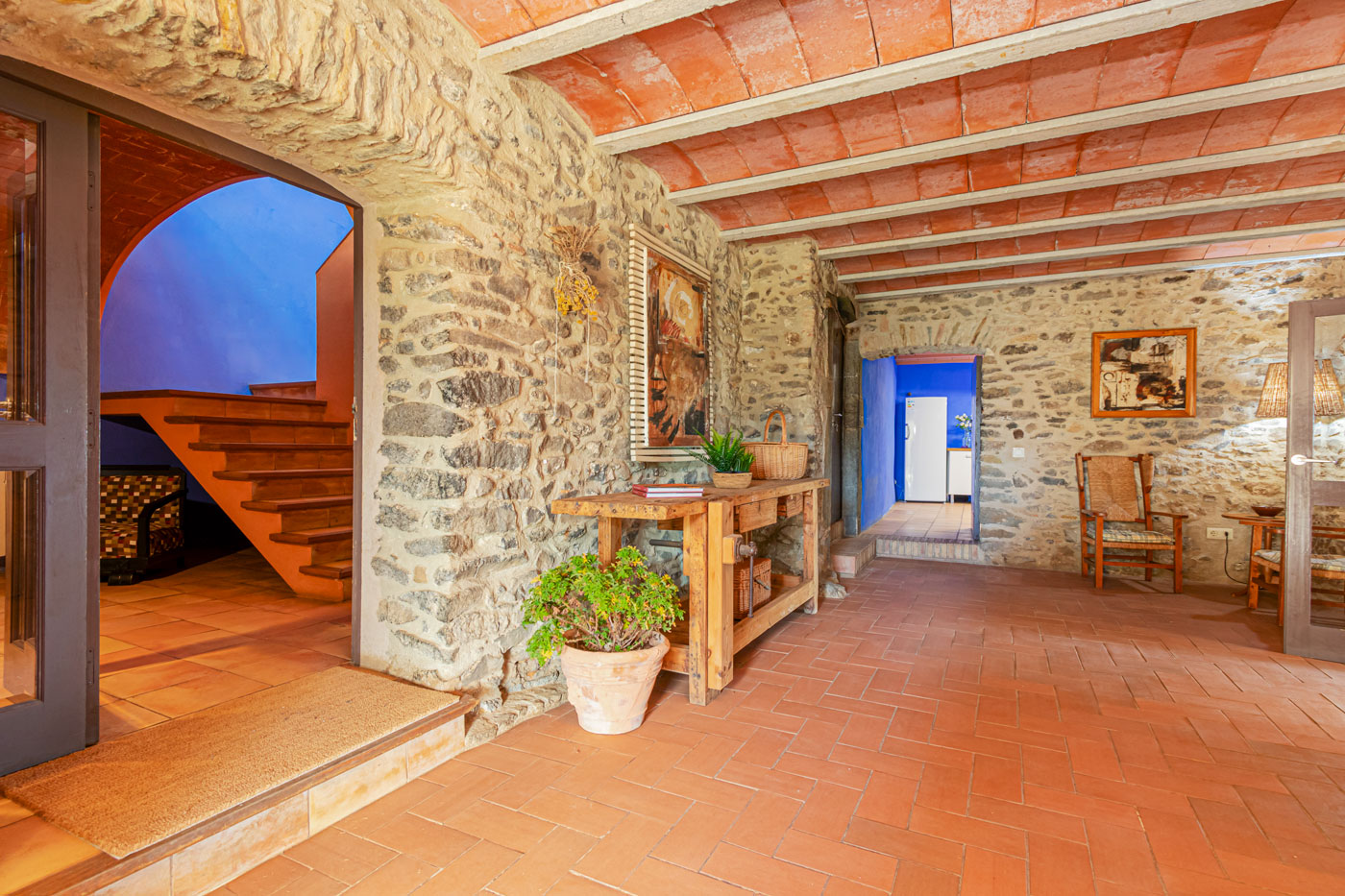 Stairs to first floor (with unprotected section)