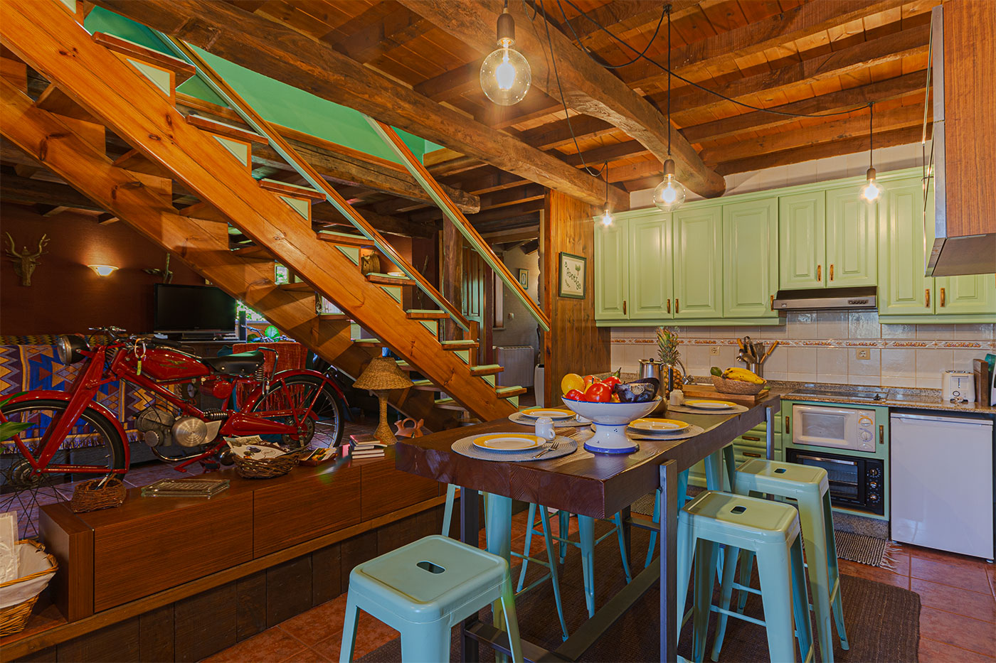 Kitchen on ground floor with breakfast table