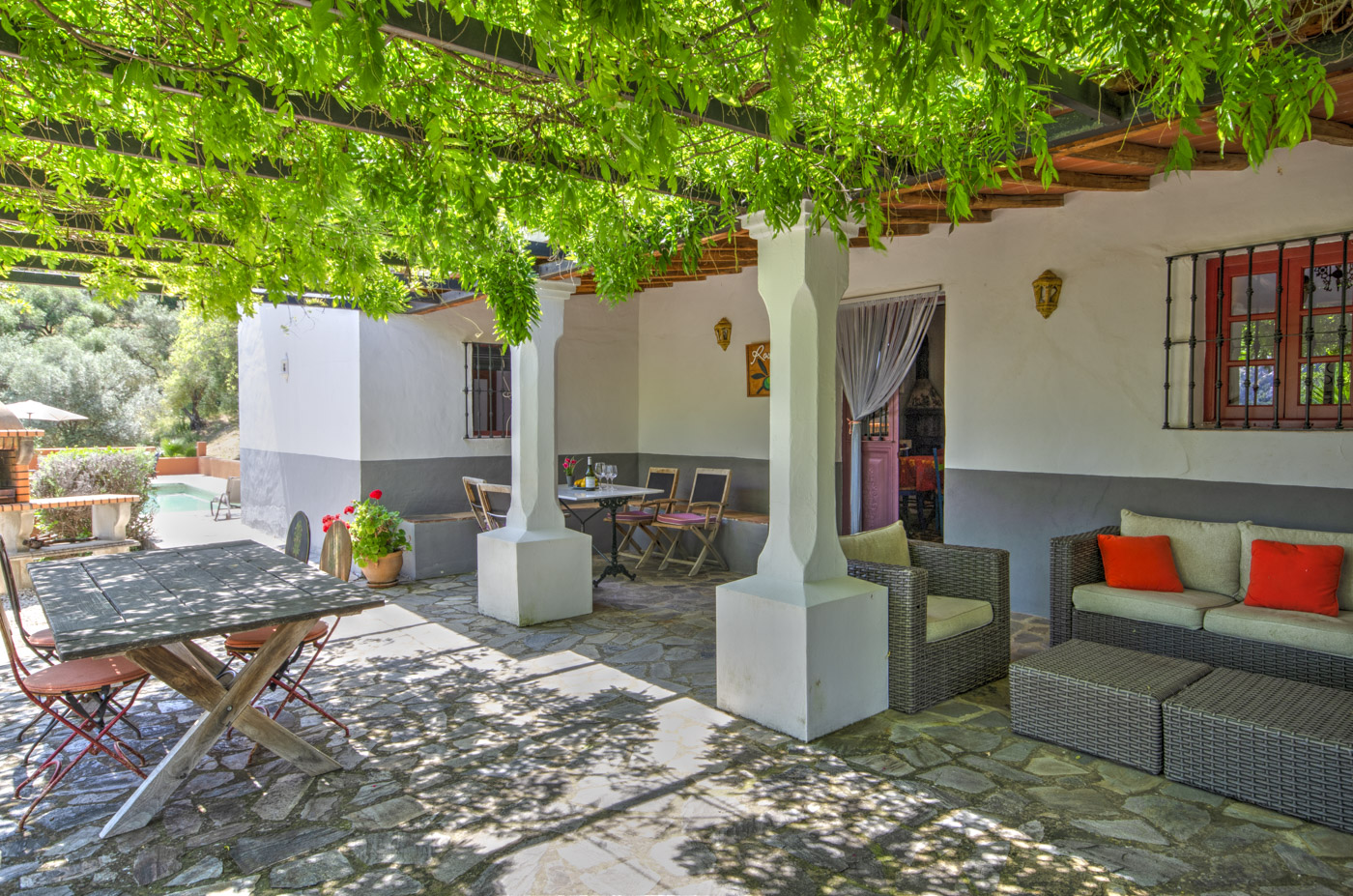 Front patio with pergola