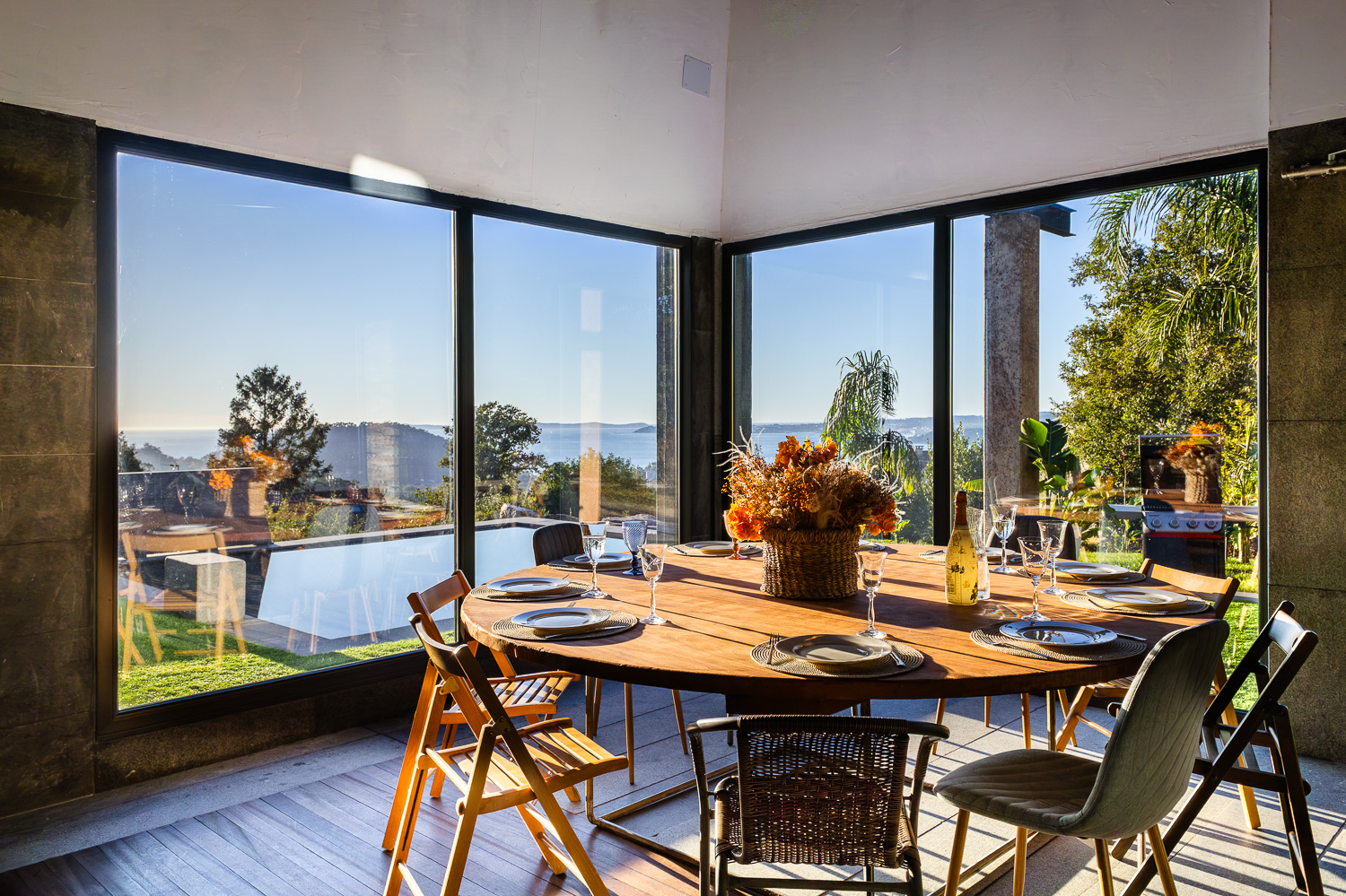 Dining area with terrific sea views
