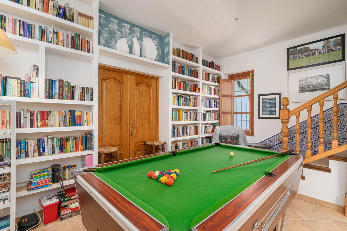 Billiards room on lower floor