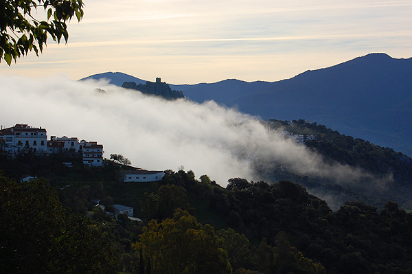 Early morning mist at the Eagle Castle in Gaucin