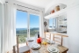 Table by kitchen looking on to gorgeous countryside 