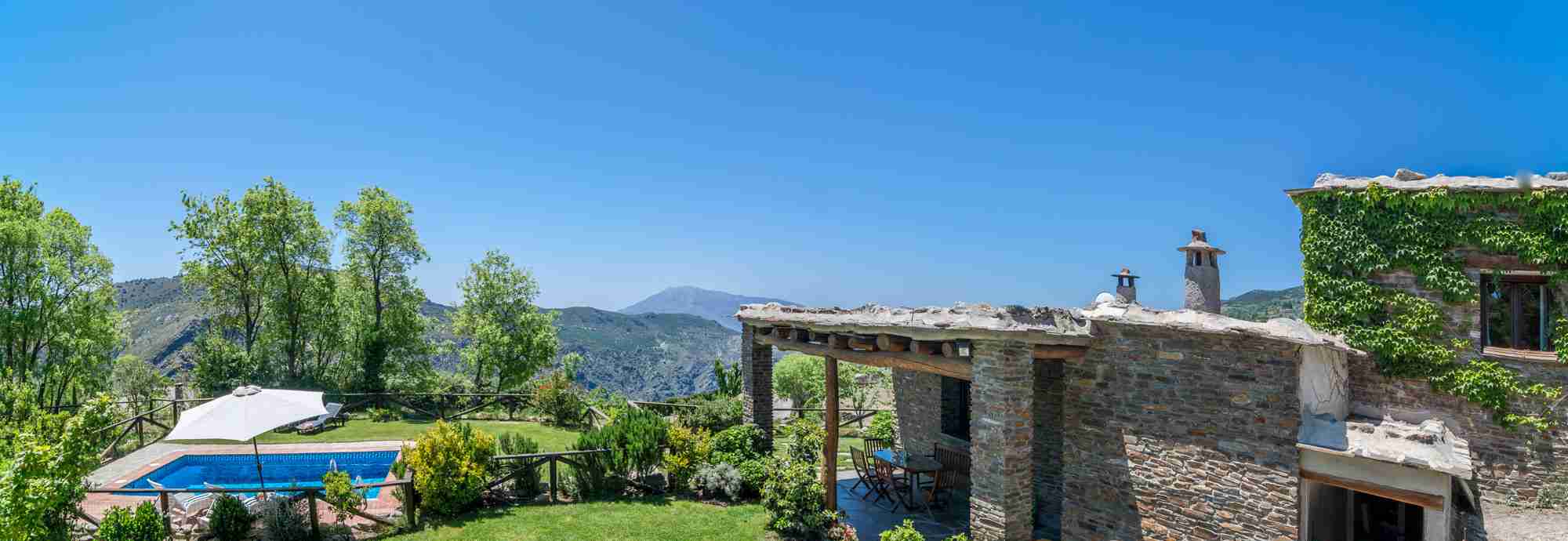 Garden villa with pool and views in a secluded Alpujarras mountain location