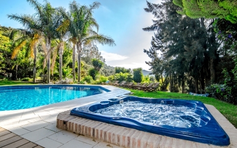 Jacuzzi junto a la piscina al aire libre