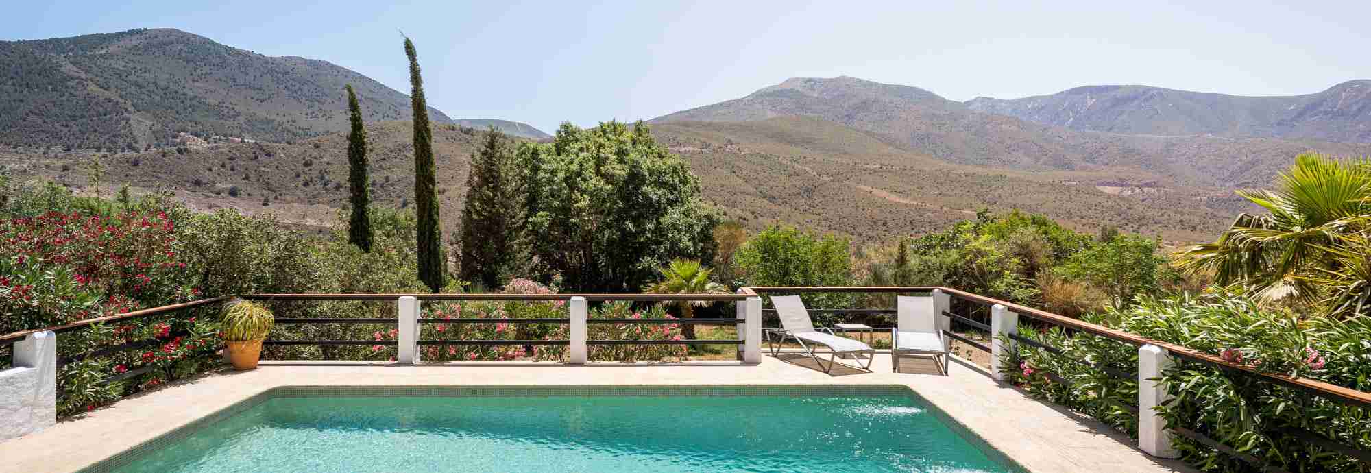 Private, attractive Alpujarra villa with pool, gardens and views