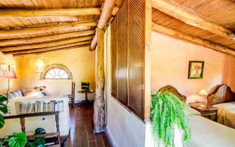 Habitación diáfana de dos camas / salón