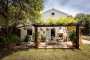 Shaded dining outside the kitchen