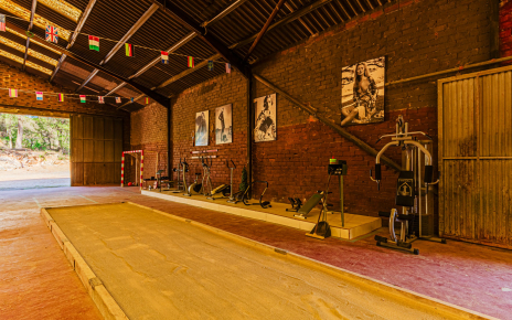 Games room has a gym area too