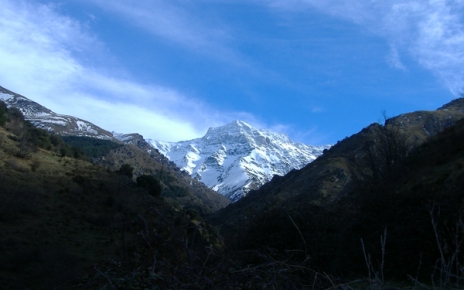 Winter in Sierra Nevada: northern face of Alcazaba mountain