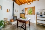 Ample kitchen with wood burner