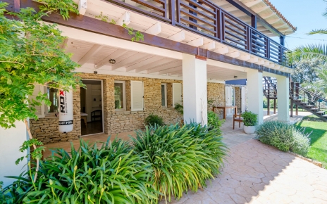 Lower level has a porch with access to yoga room