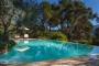 Irregular shape pool amidst Mediterranean forest