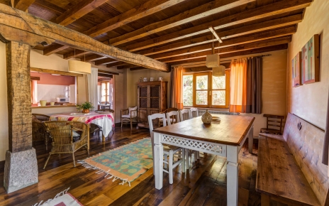 Wooden floors and beamed ceilings