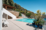 Pool area and steps up to upper level terraces