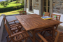 Outdoor furniture is appropriate for 6 people