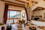 Open plan living / dining area with balconies and views