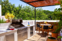 Outdoor kitchen in central patio