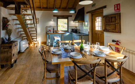 Lovely interior open space: dining / kitchen / living