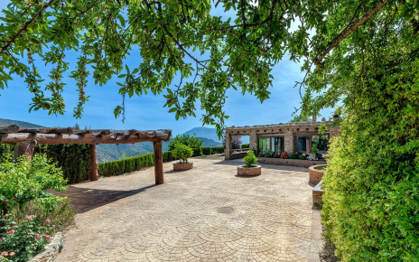 Parking area with large entrance