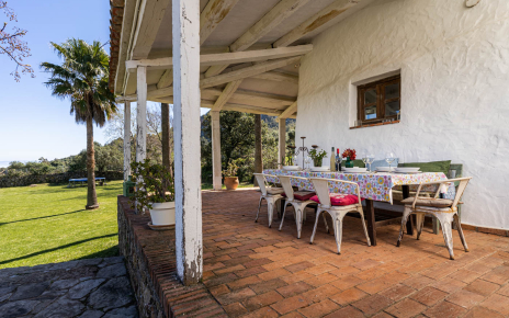 The terrace along the house has an unprotected drop