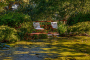 Relax area by one of the ponds