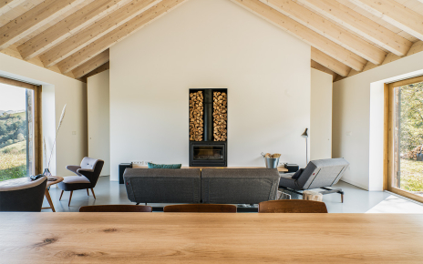 Calefacción por suelo radiante y chimenea