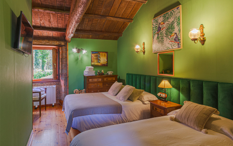 Bedroom 2 with double bed plus single bed and bathroom