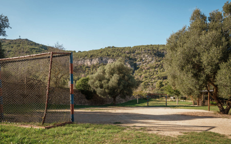 It has its own football pitch just above the house