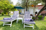 Private gardens with sunloungers