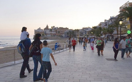 Evening strollers in Sitges on the coast, 45 mins away