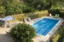 Pool area seen from balcony at living room